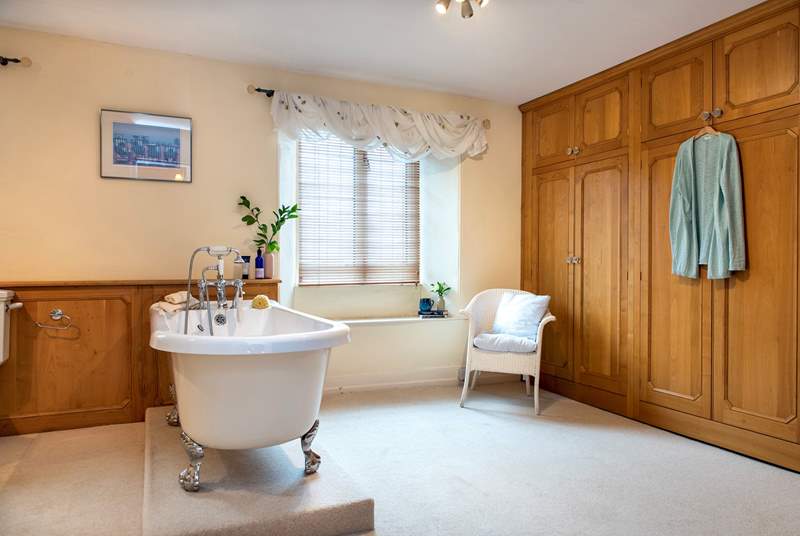 Relax in the fabulous free-standing bath after a busy day of exploring.