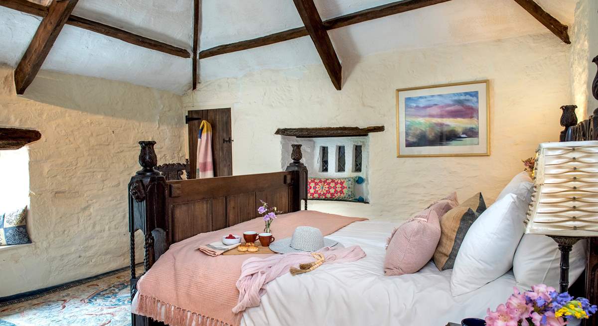 Characterful bedroom 5 has a king-size bed  and is accessed via bedroom 4. 