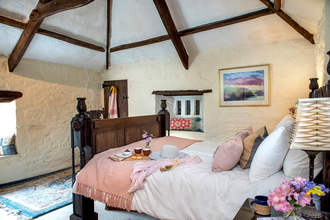 Characterful bedroom 5 has a king-size bed  and is accessed via bedroom 4.