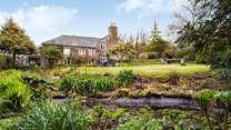 The pond is at the bottom of the garden, please supervise children at all times.