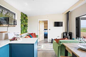 Bedroom one sits to the right of the cabin.........