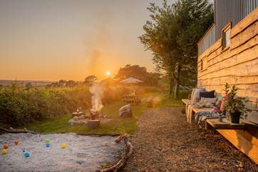Watch as the sun glows golden over your retreat.
