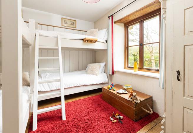Bedroom three has twin, lovely hand-built fitted bunk-beds and each bed is three-foot.