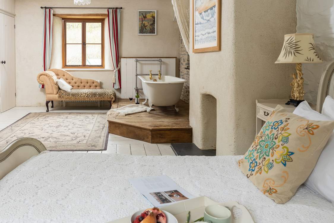 Bedroom four offers a real wow moment, from the roll-top bath to the glorious bed fabulous furnishings and art that will delight.