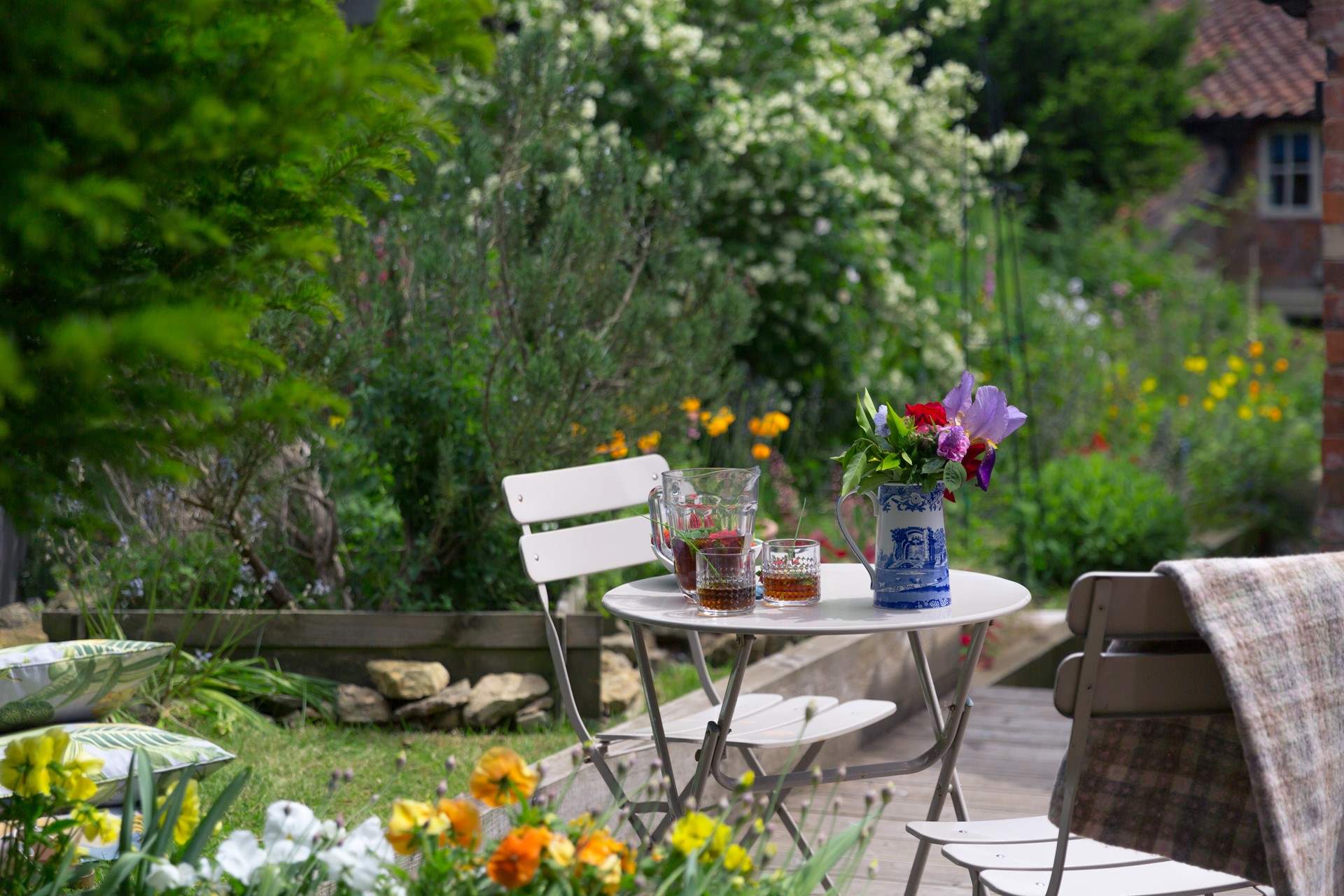 Enjoy a drink at the bistro table for two.
