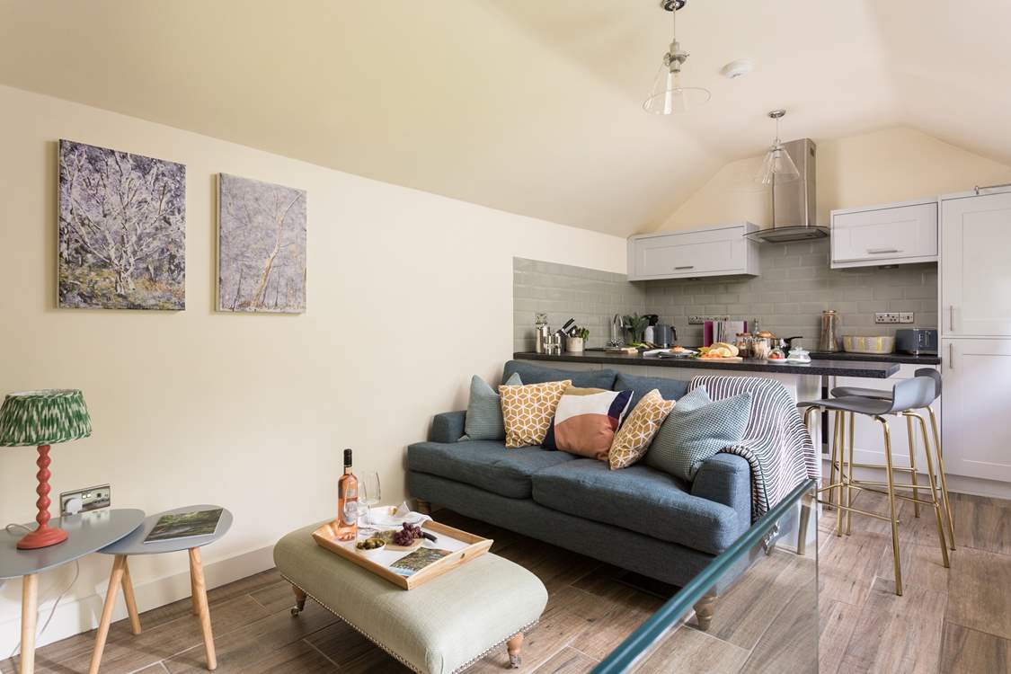 Then relax on the comfy sofa and finish off the evening with nibbles in front of the TV.