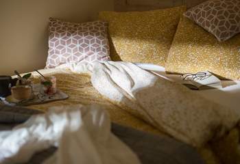 Enjoy breakfast in bed as a treat.