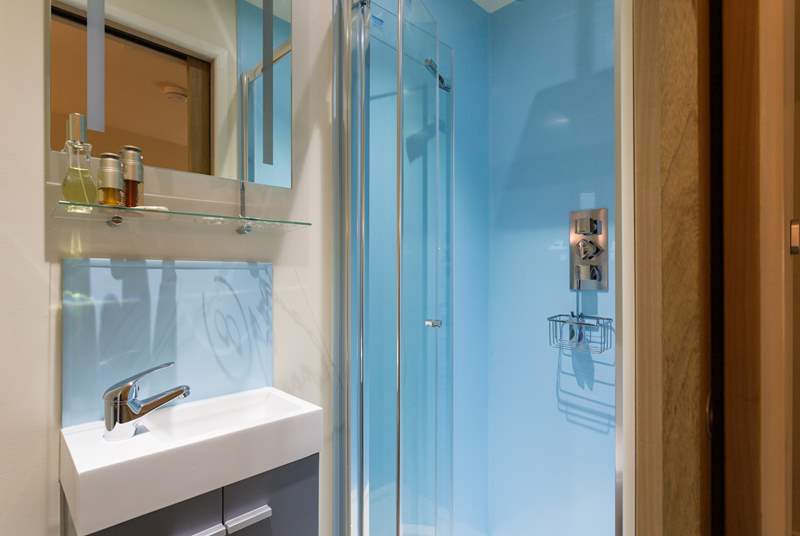 The contemporary shower-room has everything you will need.