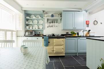 The kitchen area is beautifully styled.
