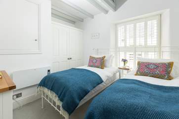 The twin bedroom is ideal for either adults or children.
