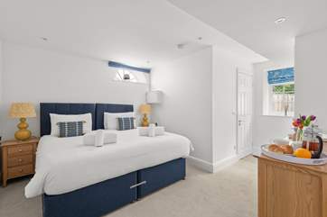 Luxurious bedroom 1 has a 'zip and link' bed so you can choose either a super-king size double or twins.