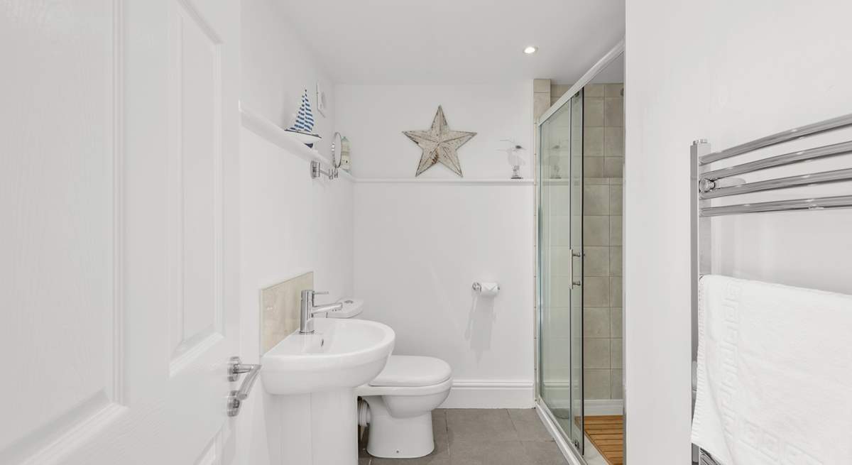 The family shower-room has a large shower.