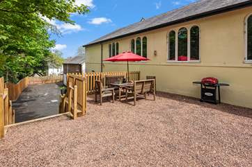 The Flint Coach House is below the outside sitting-area, the building adjoining is not in use so your privacy is assured.