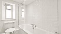 Shared bathroom between bedrooms one and two.