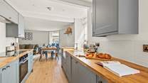 Large and well-equipped kitchen.