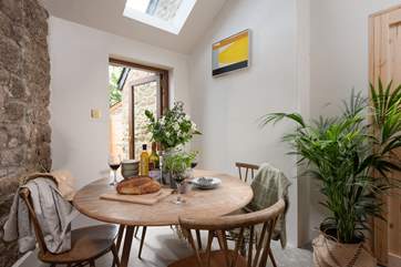 A light and airy dining-area.