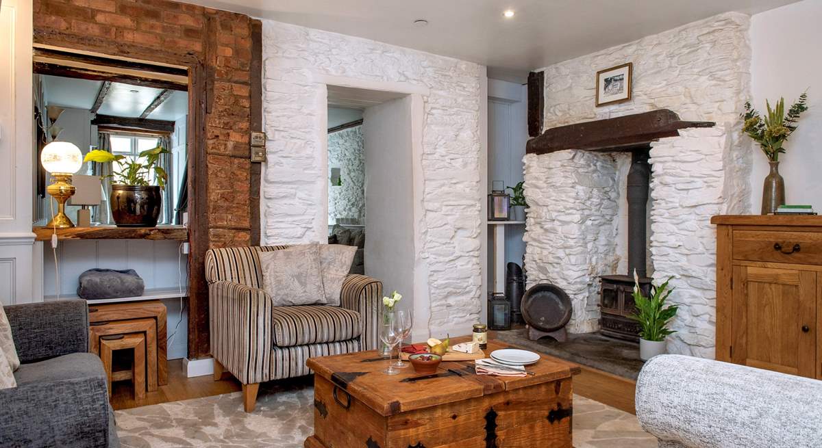 The second sitting-area has that all-important wood-burning stove, making it even cosier on chilly evenings.