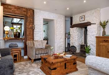 The second sitting-area has that all-important wood-burning stove, making it even cosier on chilly evenings.