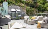 The sunny roof terrace is a great place for all to gather outdoors. - Thumbnail Image