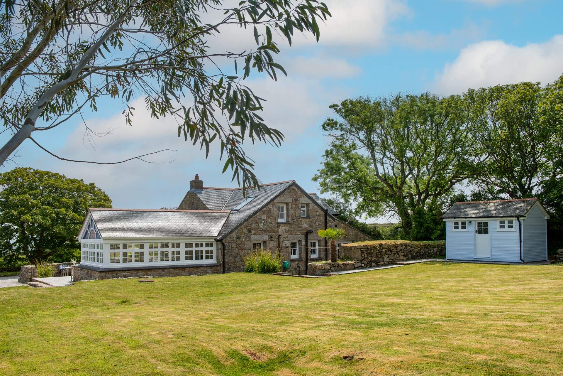 The large lawn is perfect for picnics.