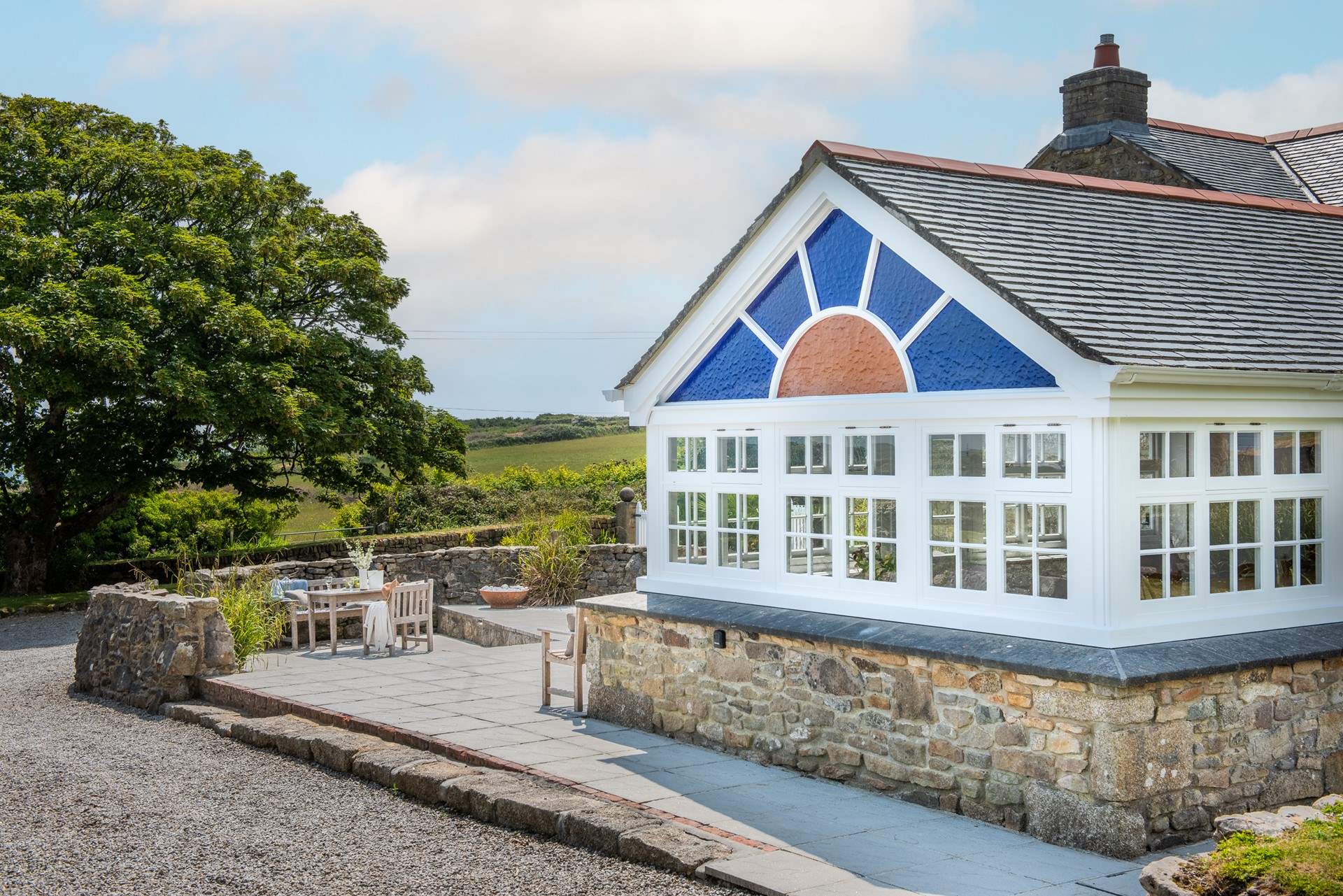 The cottage is surrounded by beautiful countryside.