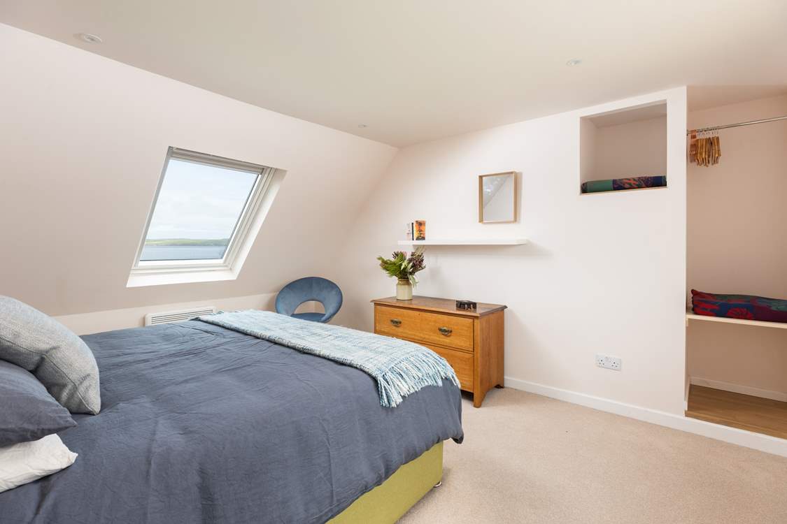 Bedroom one has a comfy king-size bed and delightful views from the Velux window.