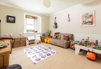 There's a playroom for the young or young at heart.