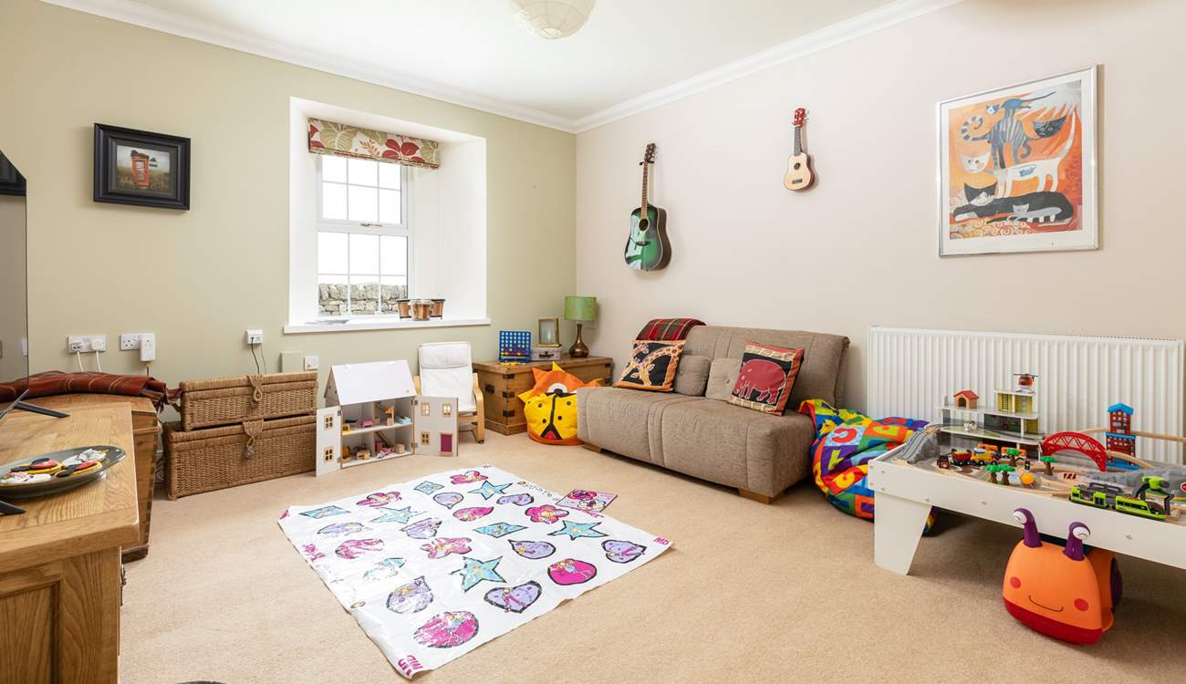 There's a playroom for the young or young at heart.