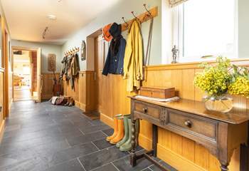 The long rear entrance hall leading to further delights.