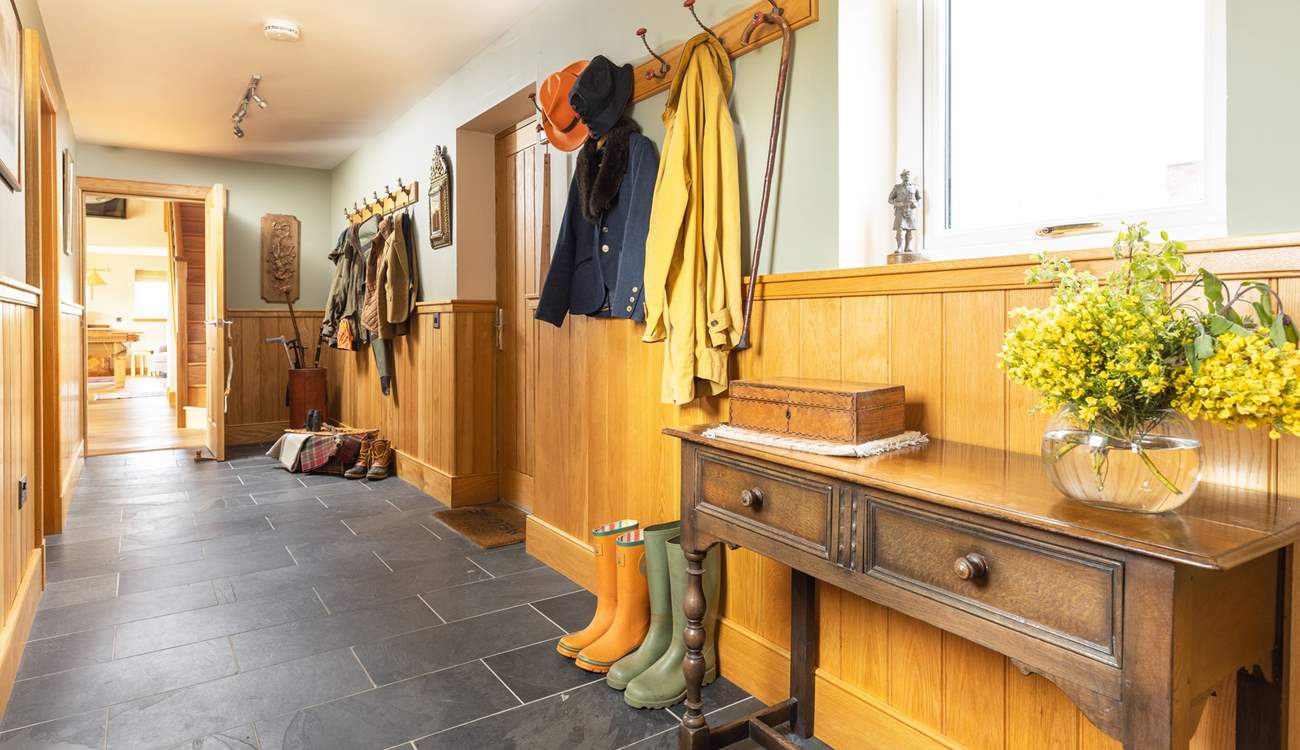 The long rear entrance hall leading to further delights.