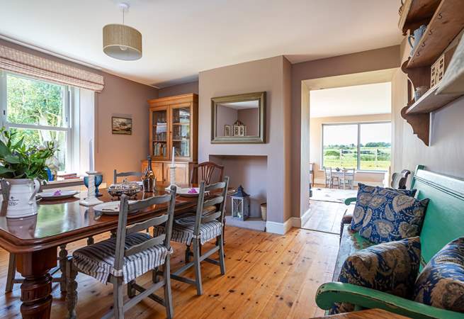 Pop a cork or two in the elegant dining-room which looks over the garden.