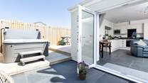 Step out and enjoy the luxury of the hot tub!