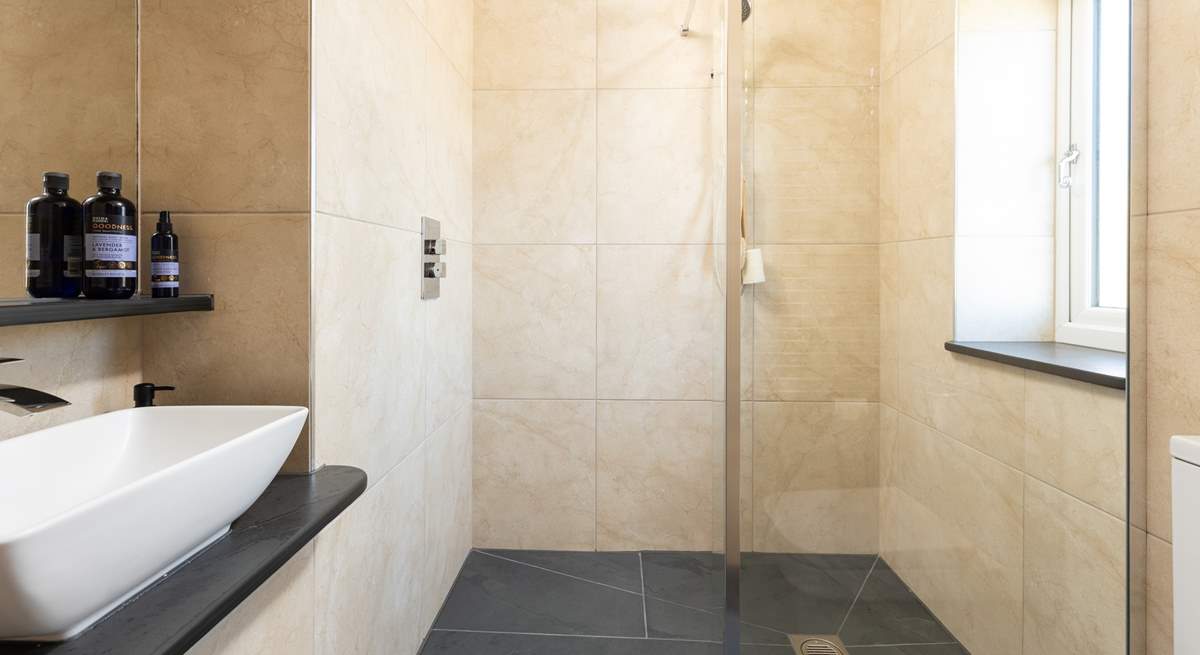 The shower-room sits next to bedroom 1 and enjoys that all important under-floor heating.