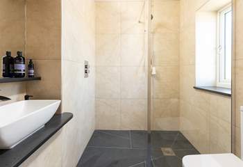 The shower-room sits next to bedroom 1 and enjoys that all important under-floor heating.