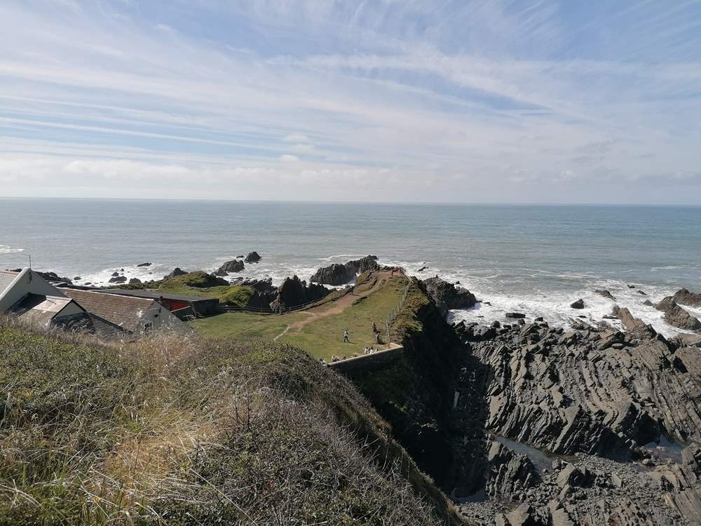 Take in the views from Hartland Quay and enjoy a drink from the pub.