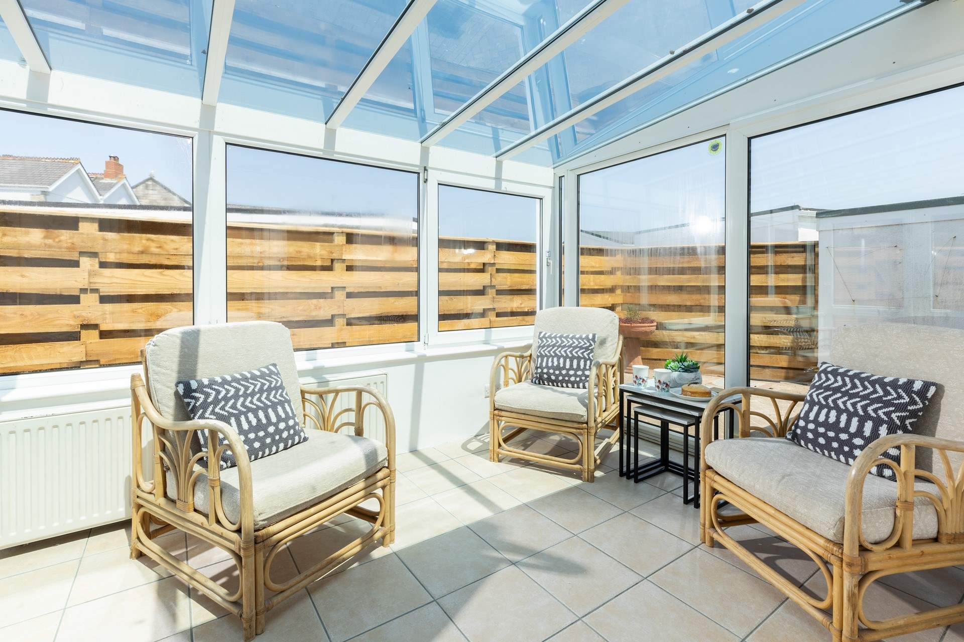 The glorious conservatory is a lovely space to relax in.