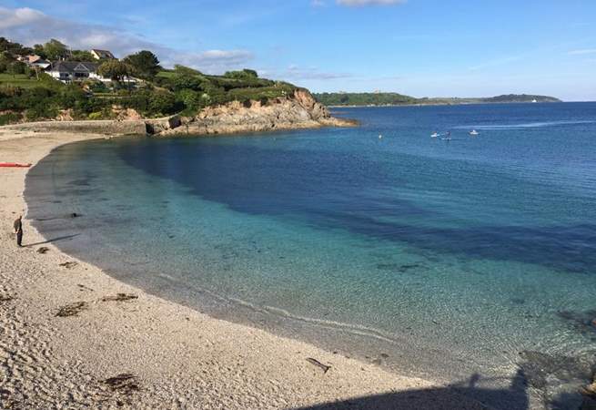 Sunny Swanpool beach in Falmouth - there's a lovely cafe here which serves snacks and delicious ice creams.