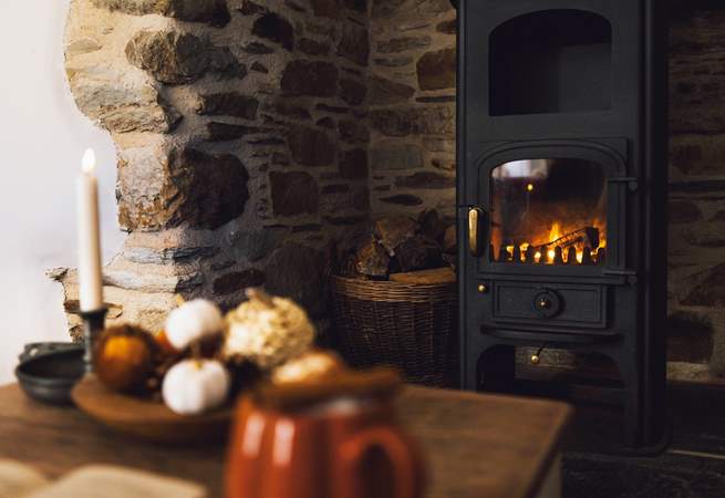 Cosy up in front of the wood burner in the autumn months. 