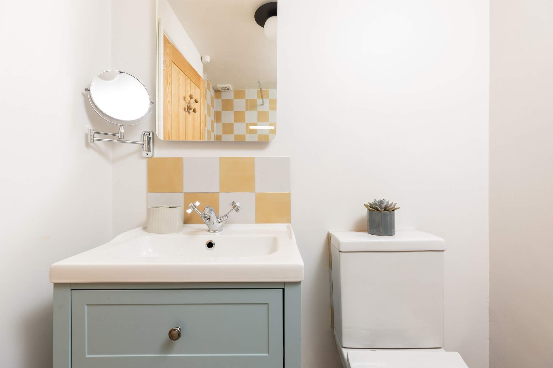 The shower-room has a shower, WC and wash-basin.