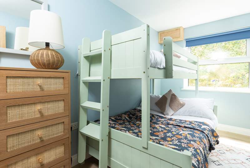 Bedroom 2 has bunk-beds with a four foot lower and three foot upper bed. This room is only suitable for two guests. 