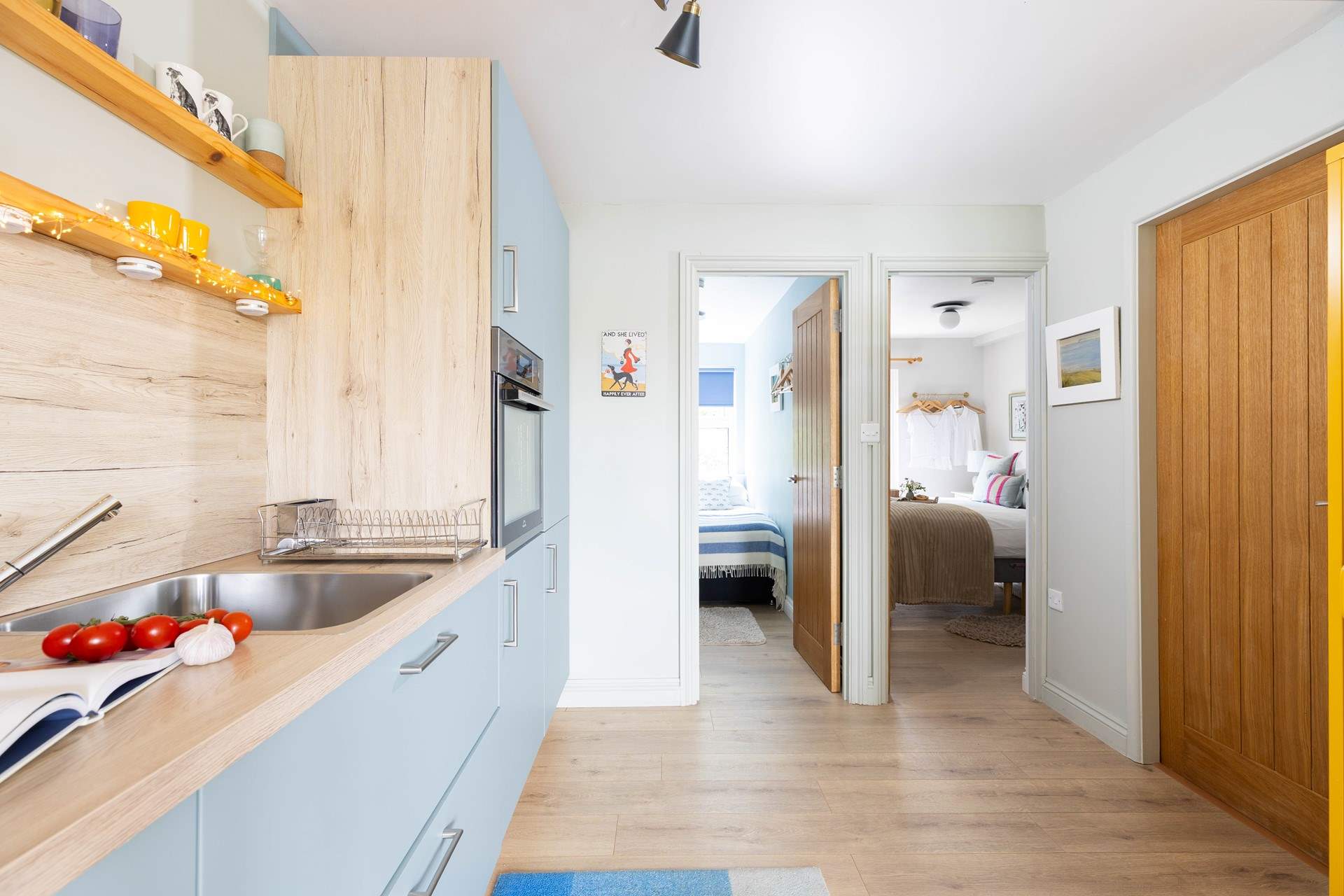 The sweet bedrooms are found at the rear of the apartment. 