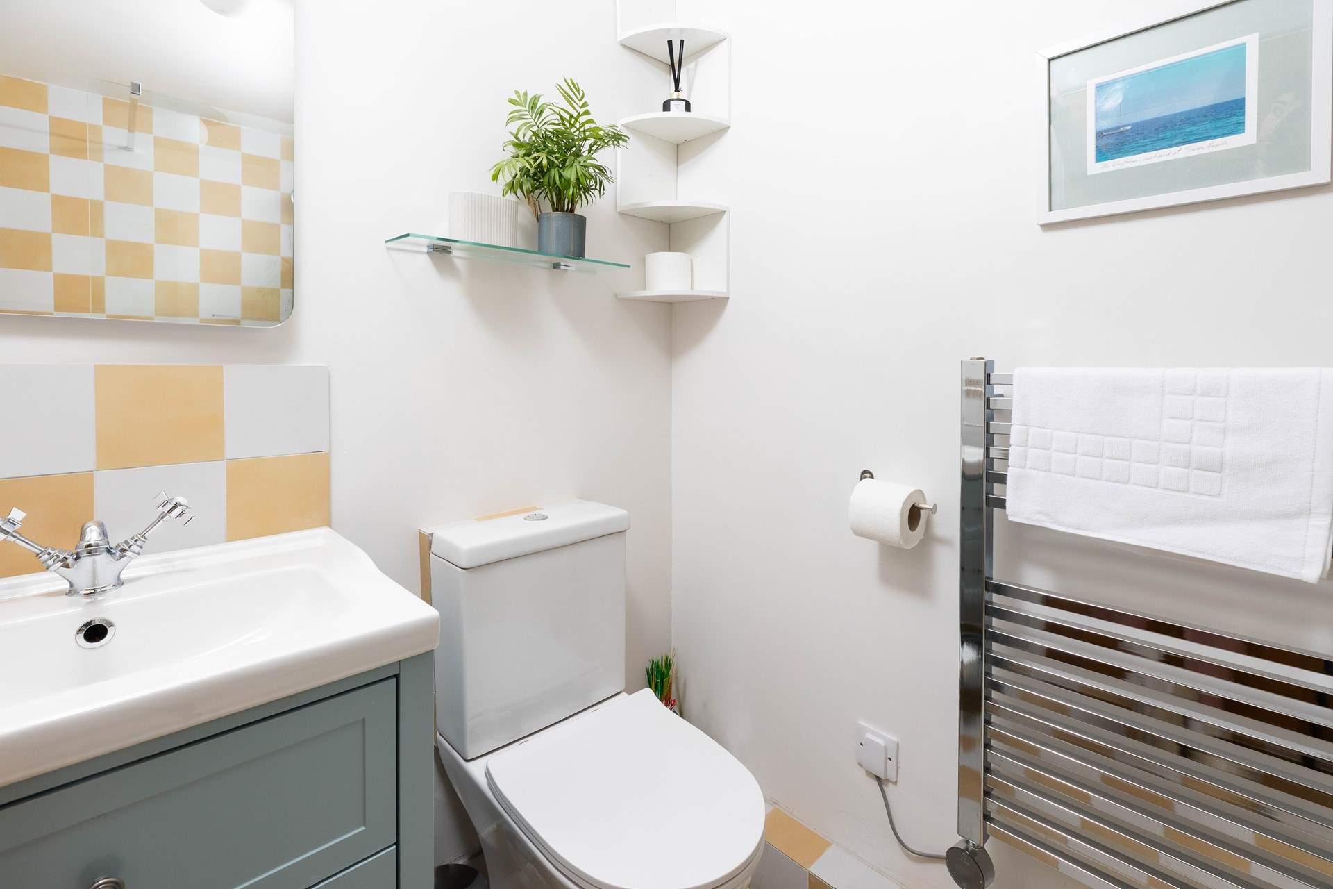 The shower-room has a shower, WC and wash-basin.