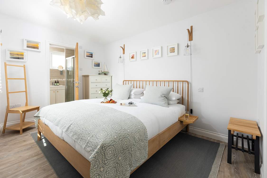 The main bedroom has a super-king size double bed for a restful night.