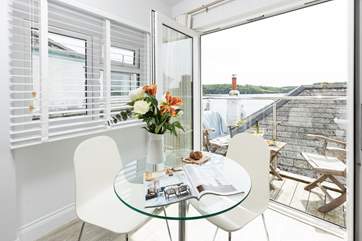 Catch the morning sun on the balcony or at the dining-table.