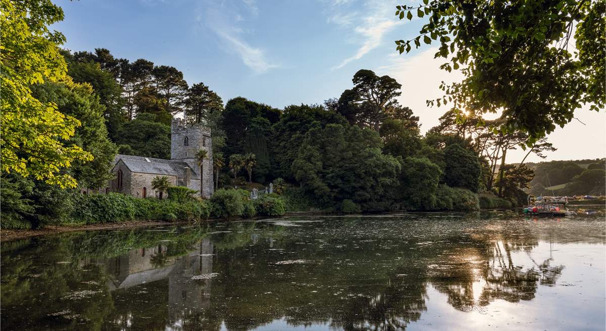 The Roseland peninsula is a magical place to visit, this is the beautiful church at St Just in Roseland.