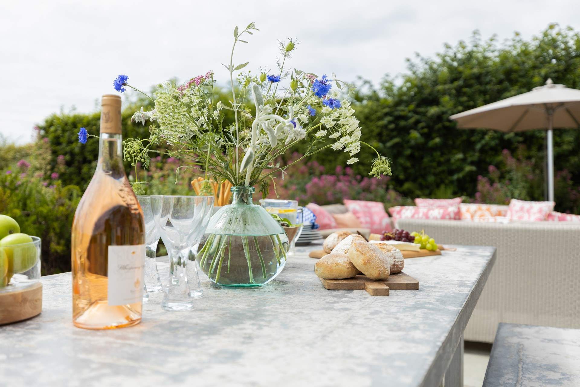 The outside terrace is the perfect spot to dine and relax.