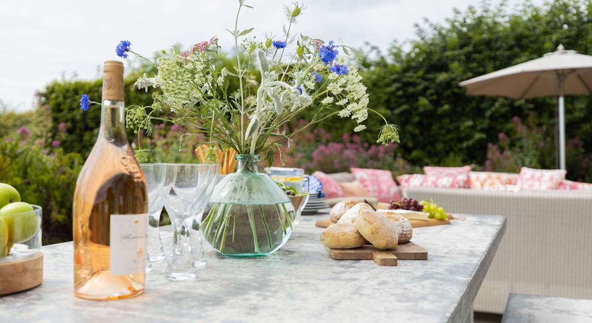 The outside terrace is the perfect spot to dine and relax.