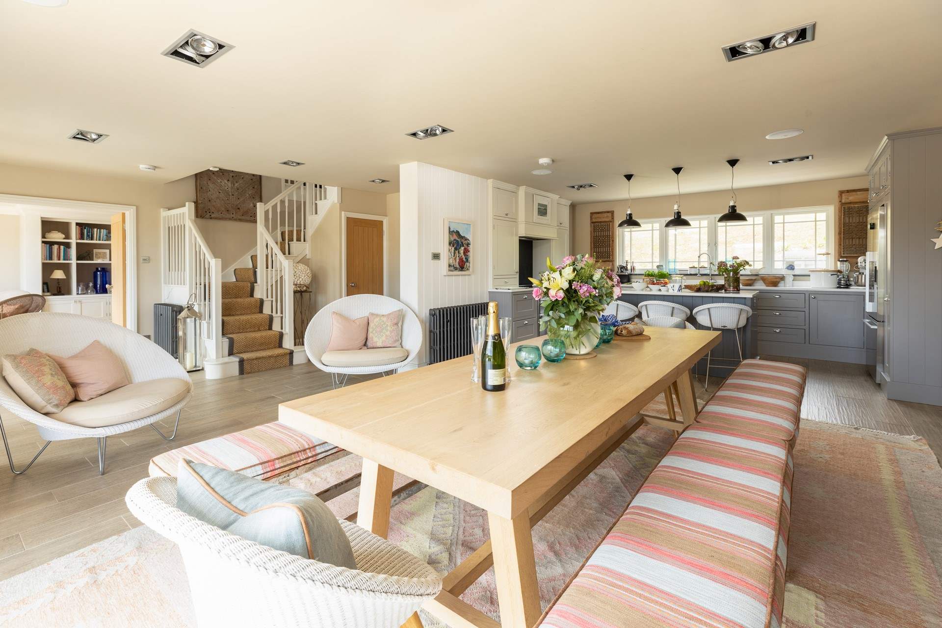 Spend time with family and friends around the huge kitchen table, there's plenty of room for everyone.