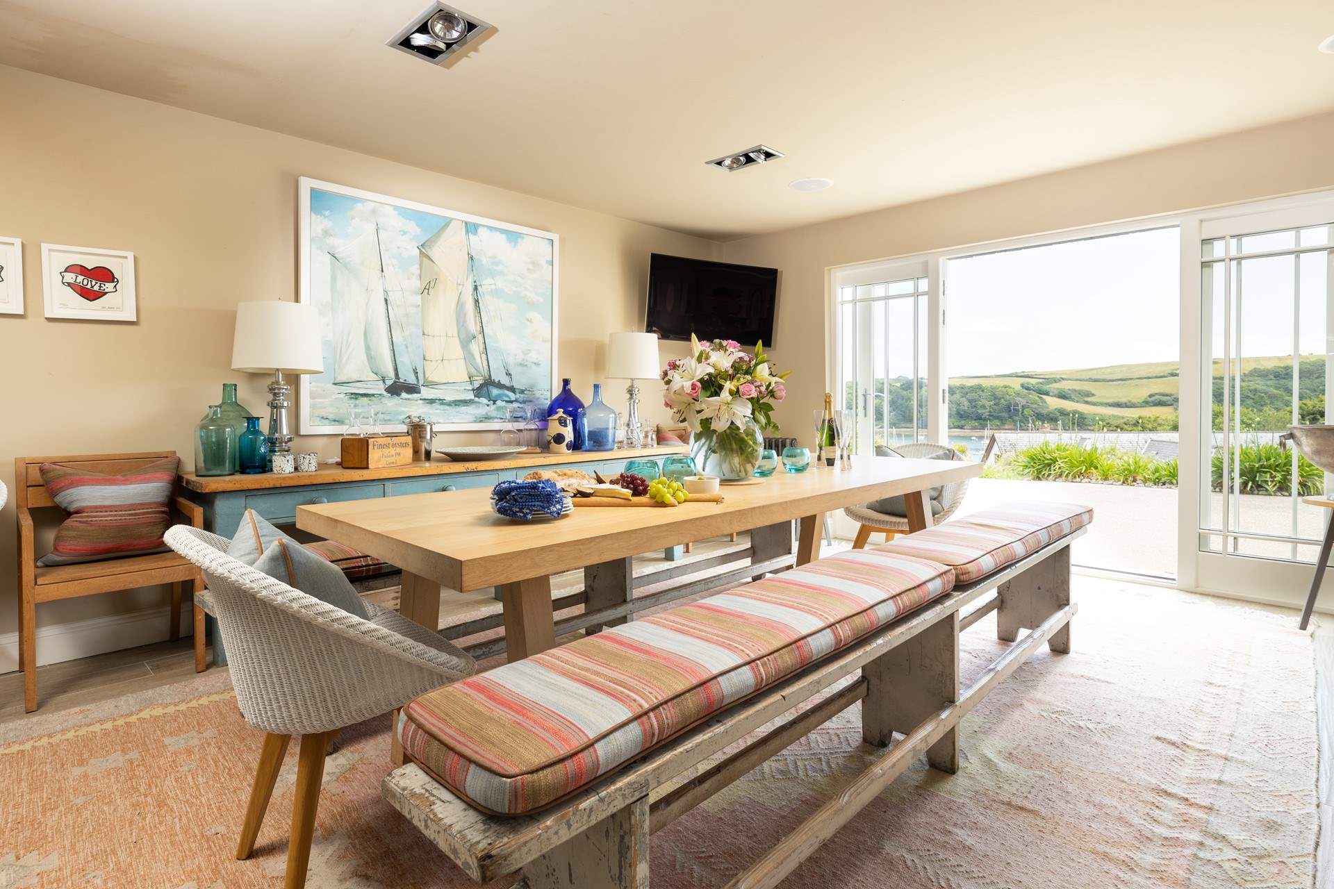 The spectacular views can be enjoyed from all the living spaces on the ground floor and many of the bedrooms.