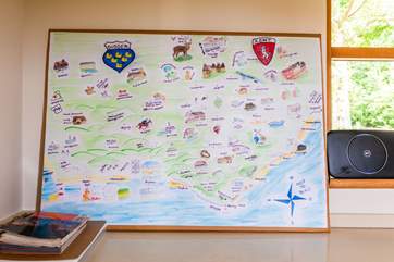 The map in the utility-room has information on lots of places to visit in Sussex and Kent.